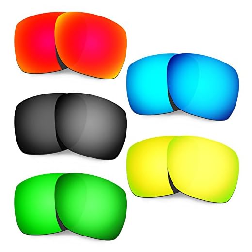 Hkuco Mens Replacement Lenses For Deviation Red/Blue/Black/24K Gold/Emerald Green Sunglasses