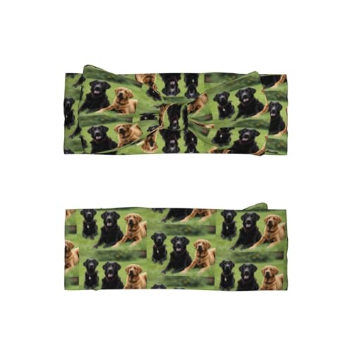 labrador retriever Dogs Pattern Baby Bow Headband - Super Stretchy Soft Bows Hair Accessories for Newborn Infant Toddlers Kids Girls - Elastic and Skin-Friendly2