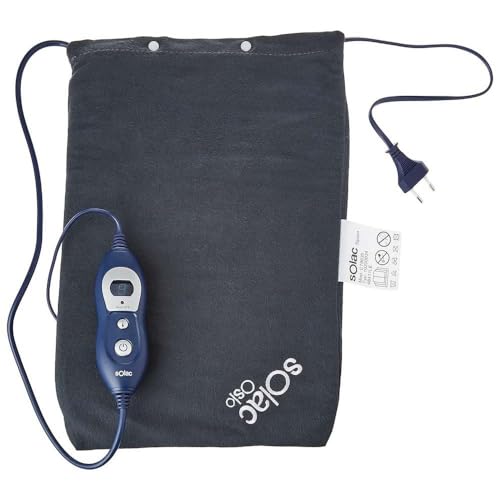 Solac CT8635 Oslo - Almohadilla eléctrica térmica, 39 x 27 cm, proporciona calor y alivia molestias, alivio del dolor, azul