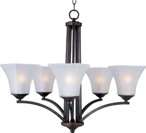 Maxim Aurora-5 Light Chandelier in Contemporary style-26 Inches Wide by 23.5 inches high-Oil Rubbed Bronze Finish -Traditio