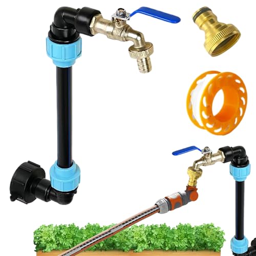 Conector de depósito IBC con adaptador de manguera y llave de paso en latón 7