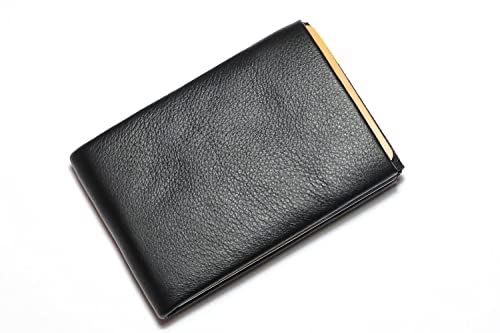 Slim Minimalist RFID Blocking Leather Wallets Credit Card Holder for Men and Women (Leather, Black)2
