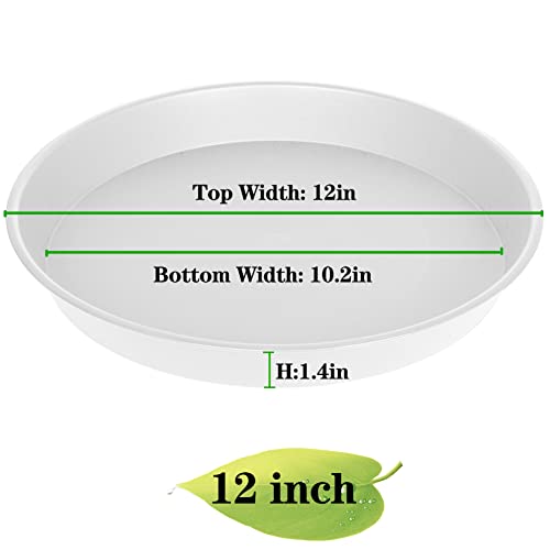 Plant Saucer Tray 6 8 10 12 14 16 17 Inch, Thick Sturdy Durable Plastic Flower Planter Saucers And Plant Plate Water Catcher For Ceramic Pots Planter Indoors Outdoors Creamy White (12 Inch 6 Pack) #TOP1