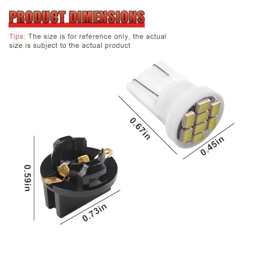 20 Bombillas LED T10 para tablero, luz blanca 12V miniatura 2
