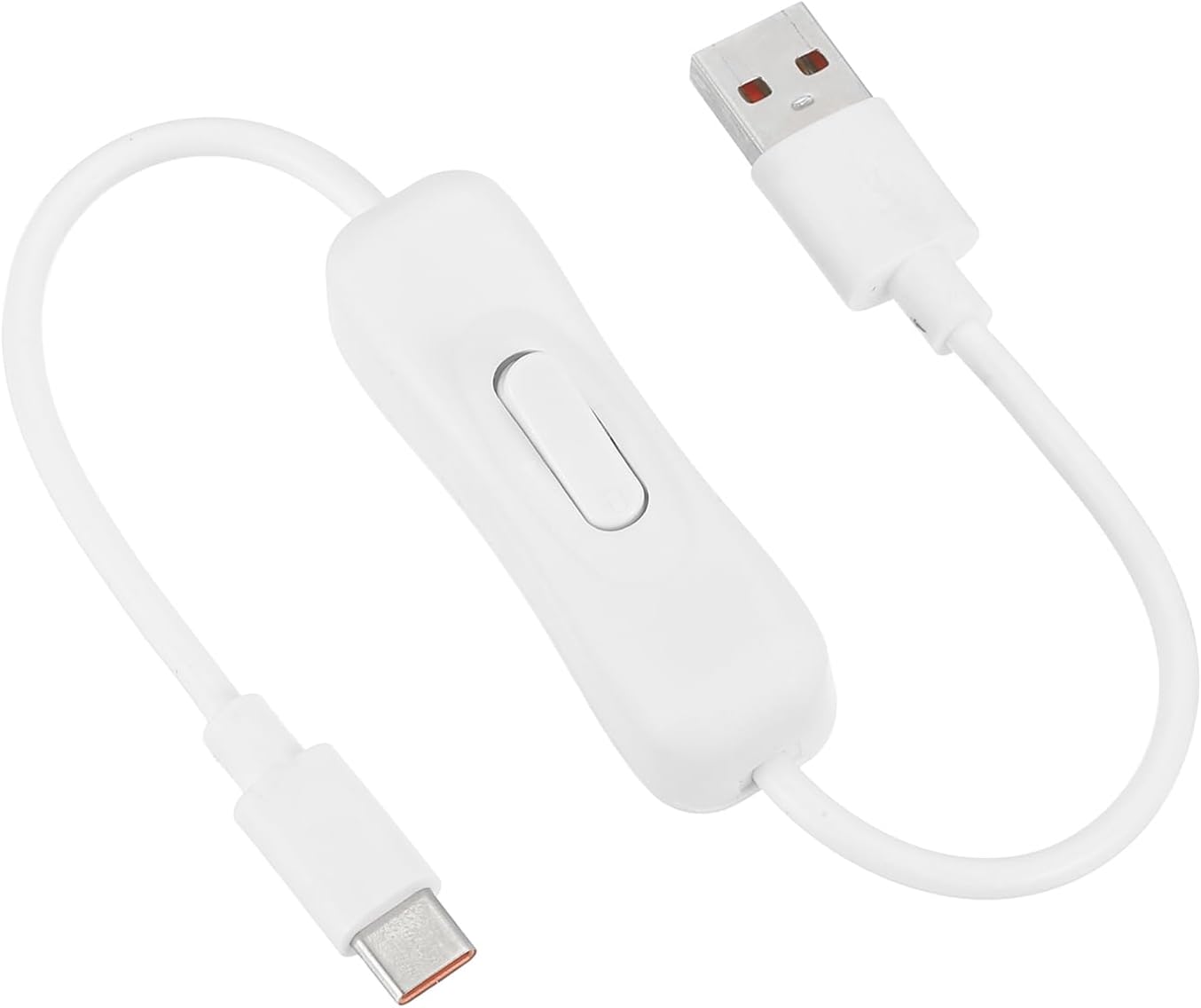 PATIKIL 0.98ft USB Extension Cable with on Off Switch, 66W Fast Charging Type C to USB Male Data Power Supply Cord Wire for LED Strip Desk Lamp Fan White