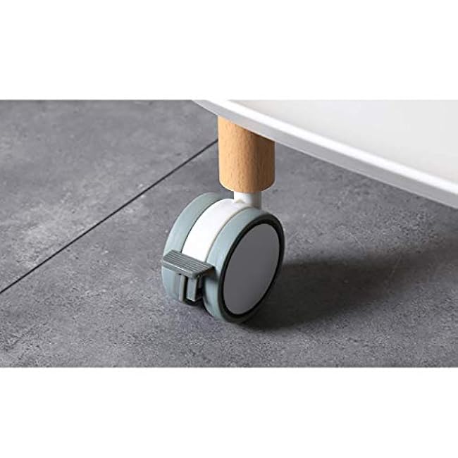 2 Tier Food Cart Wooden Stand with Polypropylene Trays and Lockable Wheels for Kitchen, Hotel, Restaurant, and Nursing Home.-hqpejDKz