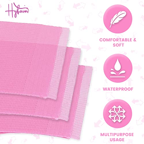Dental-Bib125-Pack--Pink-Dental-Bibs-Disposable--Multipurpose-Waterproof-Tattoo-Bibs--Soft-Flexible-Pink-Bibs-for-Dental-Tray-Covers--3-Layer-Protection-Nail-Napkins-for-Acrylic-Pink