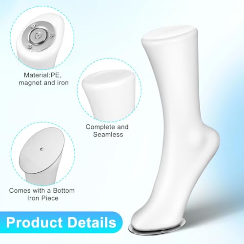 Kichvoe Magnetisches FußModell FüR Socken Display Wiederverwendbarer Schaufensterfuß FüR Einzelhandel Und Messe Kompaktes FußPuppe Ausstellungsmodell 12.20X8.27X2.76 Zoll