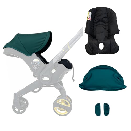 Baby Stroller Replacement Kit Compatible with DOONA+ Car Seat Stroller | Comfortable Thick Seat Cushion+Adjustable Canopy+Soft Shoulder Pads (Green & Black)