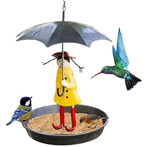 HHIAK666 Umbrella Girl Bird Feeder, Bird Feeder for Wild Birds, Hanging Bird Feeder for Outside Yard Garden Decoration, Bird Feeder Tray for Attracting Wild Birds Garden Yard Decoration Cover