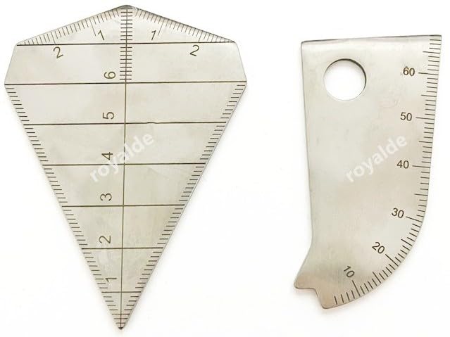 Calibrador de mordida dental 2 piezas curva y recta miniatura 2
