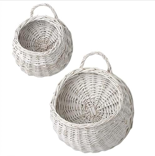 RAZ Imports Natural Surroundings 13" Woven Handled Wall Basket, Set