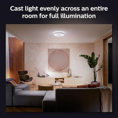 Image of Philips Hue Infuse Medium Ceiling Lamp, White - White and Color Ambiance Color-Changing Smart LED Light - 1 Pack - Control with Hue App - Compatible with Alexa, Google Assistant, and Apple Homekit