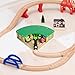 Wooden Train House Imaginative Play Multicolor Wood Train Toy with 5 Way Switch