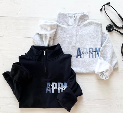 Personalized Nurse Quarter Zip Sweatshirt, Custom Nursing Hoodie with Name, Nurse Sweashirt, Nurses Week Gifts3
