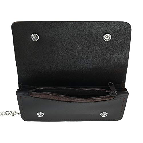 M & F Western Men's Medium Trucker Wallet With Chain Brown One Size3