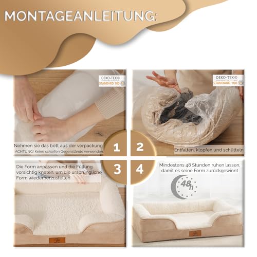 VEEL PET Premium Hundekorb orthopädisch klein – Winter Hundebett mit Zertifiziertem Memory Foam – Abnehmbarer & Waschbarer Bezug, Wasserdicht, Bequemes Hundesofa für kleine Hunde small