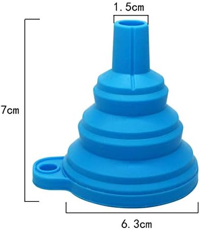 Collapsible Funnel, 2Pcs Silicone Flexible Gel Foldable Hopper for Kitchen, Oil, Water, Powders, Cooking Tools (Blue and Black)