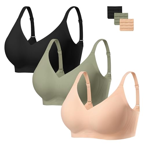 habibee Bra for Women No Underwire Comfort Seamless Bras Push Up Wireless Bras Full Coverage Bralettes, Bra Extender