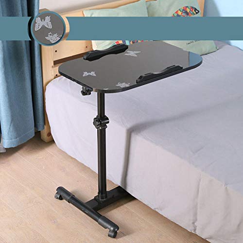 Rahmen aus Kohlenstoffstahl Nachtschrank mit Dunkelgelbes Dichtetafel,Höhenverstellbar, Abschließbare Rollen, Faltbar, Beistelltisch Schmal für