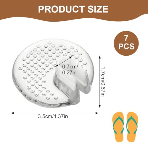 7 Paare Rutschschutz Zehenschutz Flip Flop, Wiederverwendbare Zehenschutz Silikon für Flip Flops, Antifriktionsmittel Zehentrenner Schutz, Klare Zehentrenner Silikon Pads, für Männer und Frauen