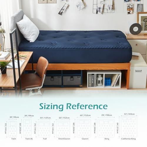 Image of Hansleep Twin Memory Foam Mattress Topper, Soft Pillow Top Mattress Pad