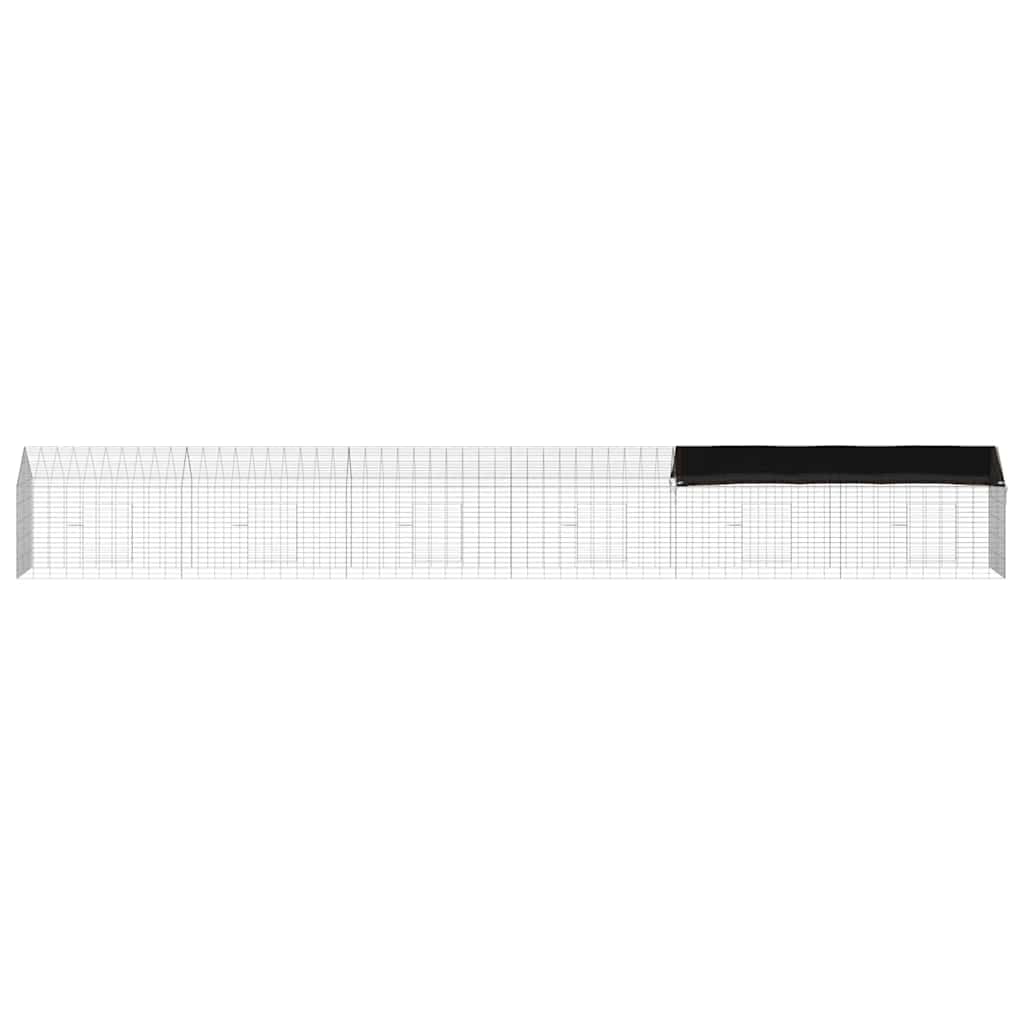 Jaula exterior para conejos de acero galvanizado, jaula grande para conejos, jaula para conejos de jardín, color plata, 400 x 78 x 78 cm, resistente a la intemperie