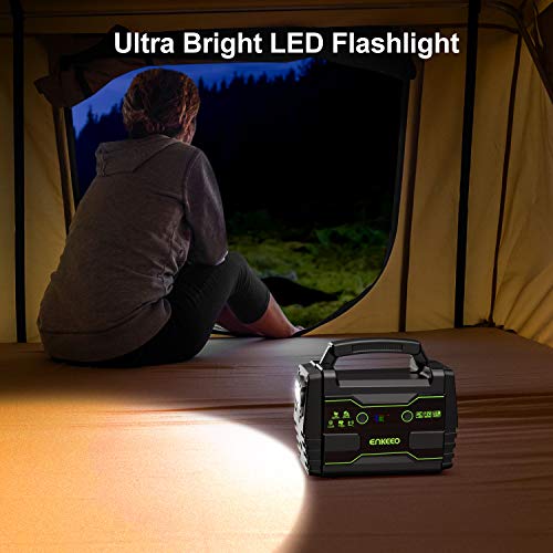 ENKEEO Power Station 155 Wh Portable Charger Lithium Backup Battery Pack 110V 100W Solar Generator (Solar Panel Optional) AC Outlet USB DC Supply for Outdoors Camping Travel Fishing Hunting Emergency - Thumbnail 5