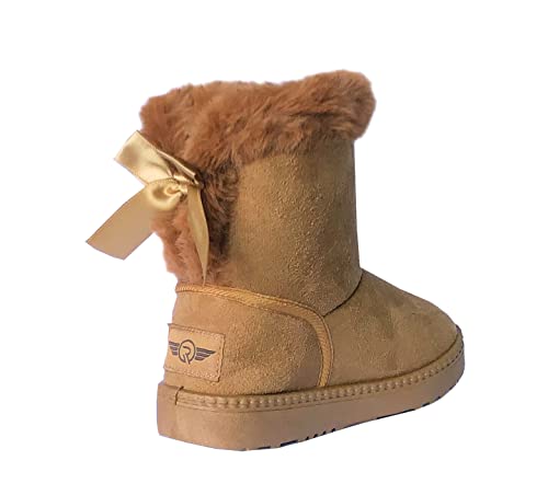 REDVOLUTION Kids Boots Toddler Girls Cute Butterfly Bow | PomPom PU leather Boot (Toddler/Small Kid)4