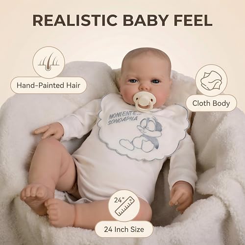 Muñeco Bebé Reborn Kawayii 24 Pulgadas Realista miniatura 3