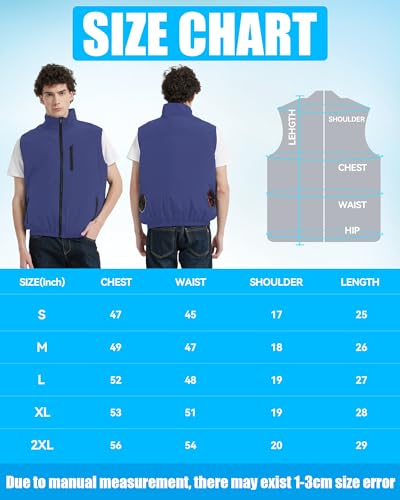 Image of 21V Cooling Fan Vest for Men and Women, With Max 12000 RPM 2 Fan & Up to 16 Hours Runtime 20000mAh Battery