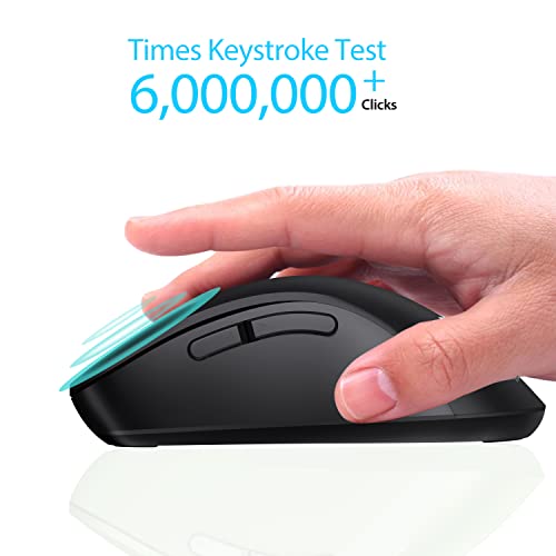 Image of memzuoix 2.4G Wireless Mouse, 1400 DPI Computer Mouse with USB Receiver, Portable Wireless USB Mice Battery Powered Cordless Mice for Laptop, PC, Desktop, 5 Buttons (Black)
