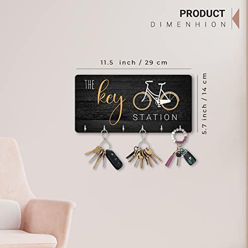 Image of kotart Unique Stylish Modern Wooden Key Holder for Home Decor Living Room Office with Stylish Key Organizer | Designer Wall Decor | Wall Art Decorative Items | Wall Decoration (Hanging 10)