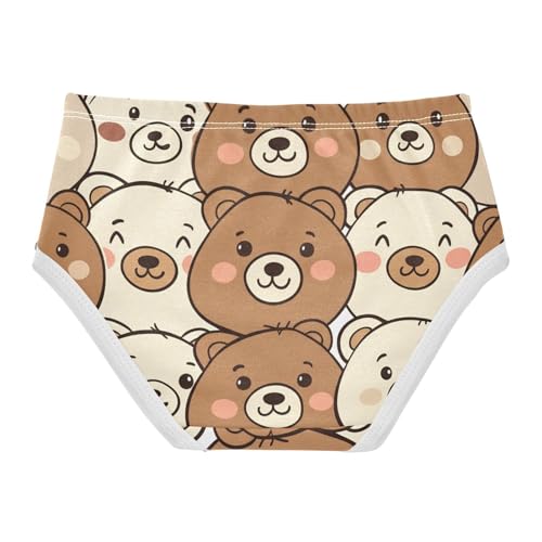 Cute Teddy Bears Brown Little Girl Panties Girls Underwear Toddler Cotton Animal Briefs Girls Undies 2t2