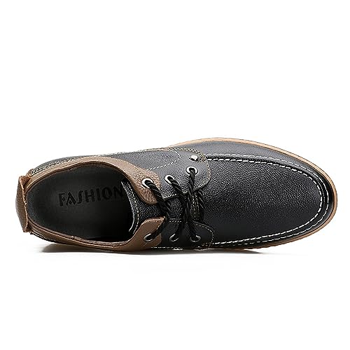 CERYTHRINA Men's Invisible Height Increasing Elevator Shoes Fashion Lace-up Leather Oxford Sports Shoes Casual Dress Shoes2