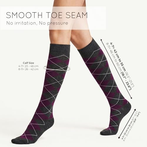 Image of Mysocks Unisex Knee High Long Socks Argyle