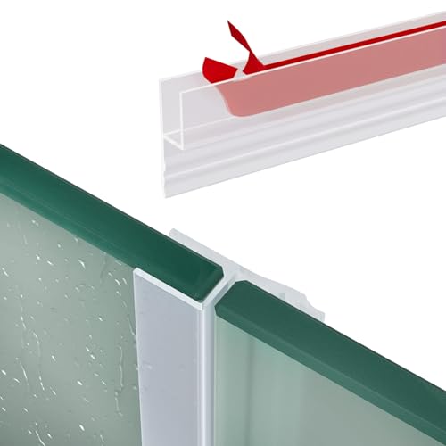 Raycity 10 Feet Shower Door Side Seal Strip - for 3/8 (10mm) Frameless Glass Door Seal Strip Transparent Silicone Waterproof Shower Sweep - Suitable for Bathroom Frameless Glass Door