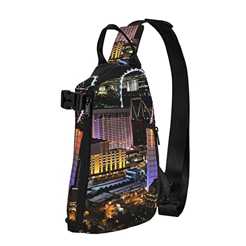 Sac à bandoulière imprimé Las Vegas multifonction noir taille unique pour voyage