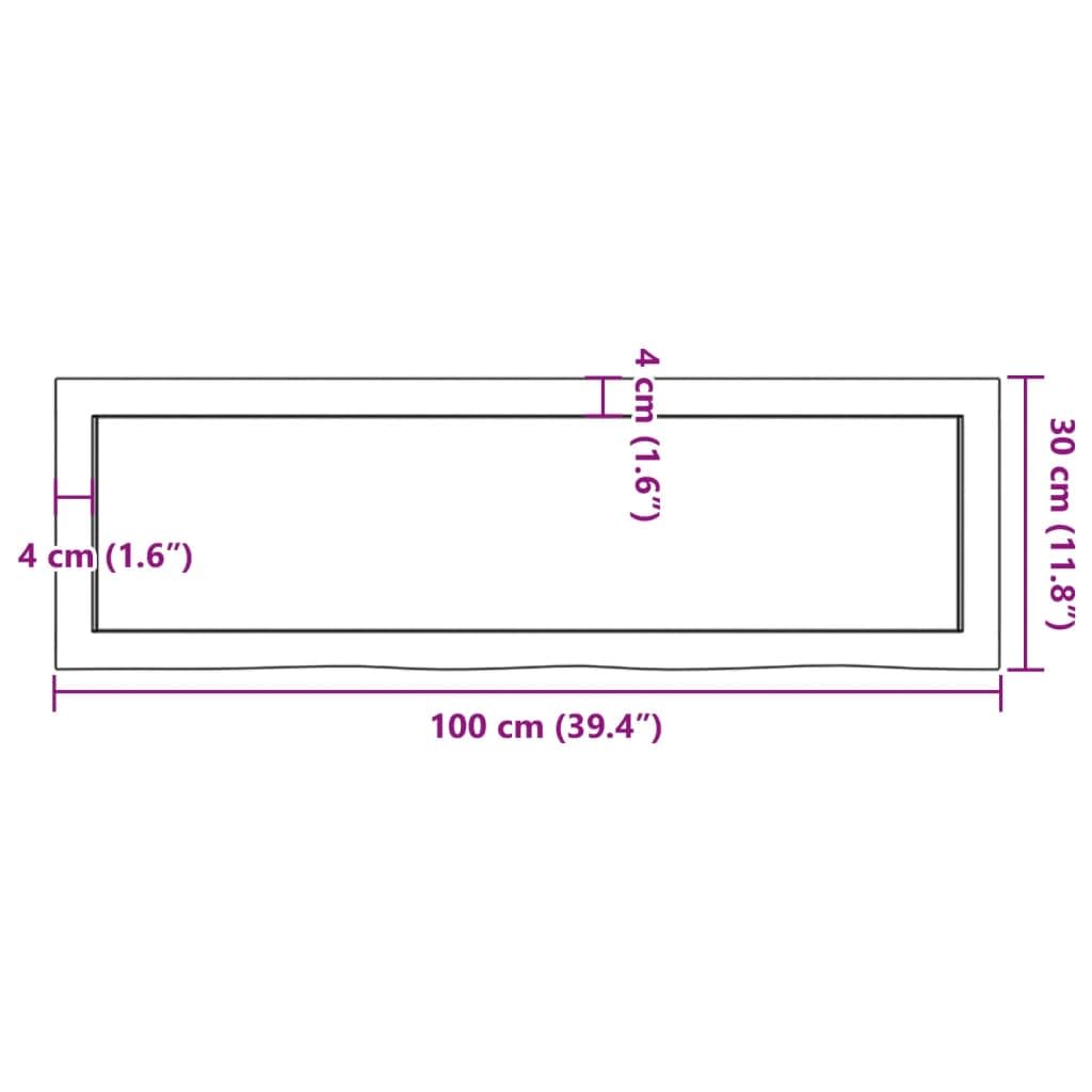 Genérico Encimera de baño Madera Maciza sin Tratar 100x30x(2-4) cm,Bricolaje,Materiales de construcción,Encimeras-3156030
