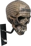 HRTIUDS Motorcycle Helmet Skull Holder, Wall Mount Helmet Rack, Resin Crafts, Multipurpose Storage for Helmets, Coats, Caps, and Sports Gear(E)