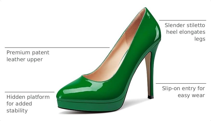 Image of Castamere Womens High Heels Platform Pumps Slip-on Stilettos 12CM Heel Office Dress Shoes