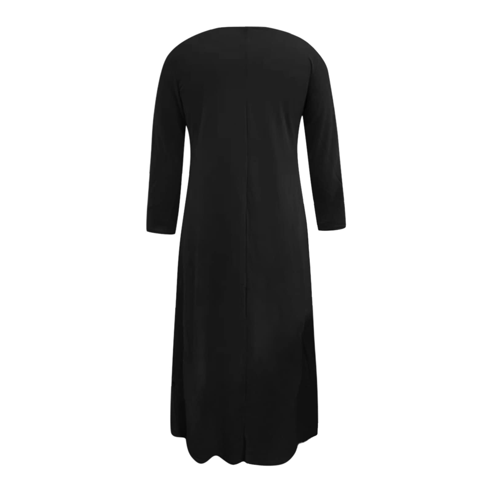 Vestido largo sólido islámico musulmán vestido mangas señoras Abaya vestido de mujer casual casual elegante vestidos de verano