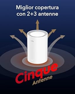 Sistema WiFi 6 Mesh Cudy AX3000 – sostituisce router ed extender, copre fino a 90/200/270 m², porta WAN 2,5 G, supporta backhaul Ethernet, VPN e sicurezza, set mesh M3000 1-Pack