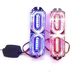 AUTOPOWERZ RED Blue LED Flash Strobe Emergency Warning Light for Bikes, Motorcycle & Scooty (Set of 2)