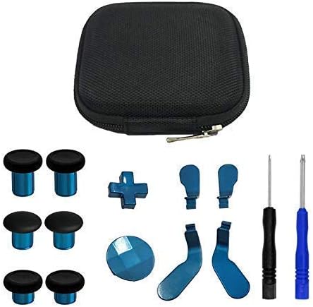 Substitute 12 Items in 1 – Metallic Mod 6 Swap Thumbsticks Joysticks, Metallic 4 Paddles & 2 Dpads with T8 Instrument for Xbox One Elite Controller