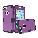 iPhone 7 Plus Case, MCUK 3 In 1 Hybrid Best Impact Defender Cover Silicone Rubber Skin Hard Combo Bumper with Scratch-Resistant Case For Apple iPhone 7 Plus (2016) (Deep Purple+Black)