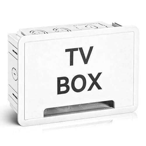 9 Inch in Wall Media Box, White Recessed TV Outlet