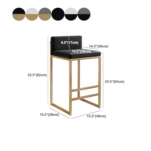 Craftthink Counter Stool, Modern Armless Backrest Counter Stool Steel Cafe Bar Stool With Velvet Cushion And Pedal For Indoor Shop Bar Home-Set Of 4 Bar Stool(26" H) White-Black #TOP5