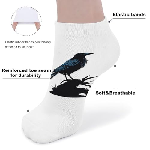 Beautiful Black Crow Ankle Socks for Men Women No Show Socks Lightweight Low Cut 5 Pairs3