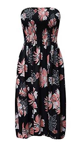 Image of Zyyfly Womens Summer Beach Dresses Strapless Cover Ups Dress Tube Top Sundresses
